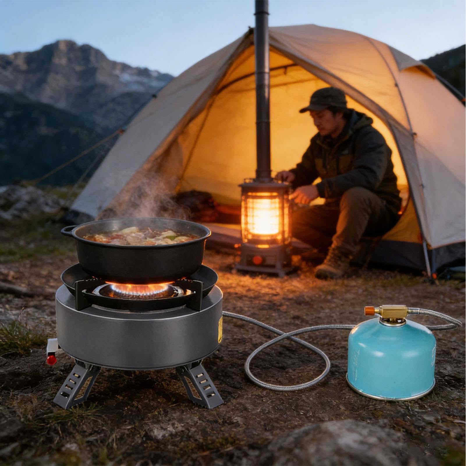 Hornillo De Camping Exterior Portátil y Plegable