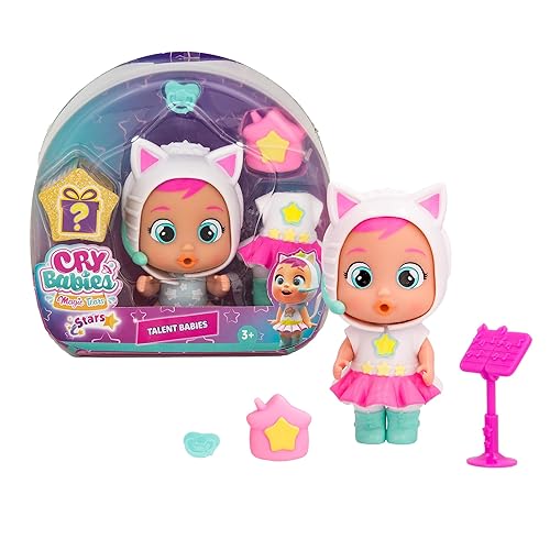 Cry Babies Magic Tears Talent Babies, Daisy - 6+ Surprises, Accessories, Great Gift for Kids Ages 3+