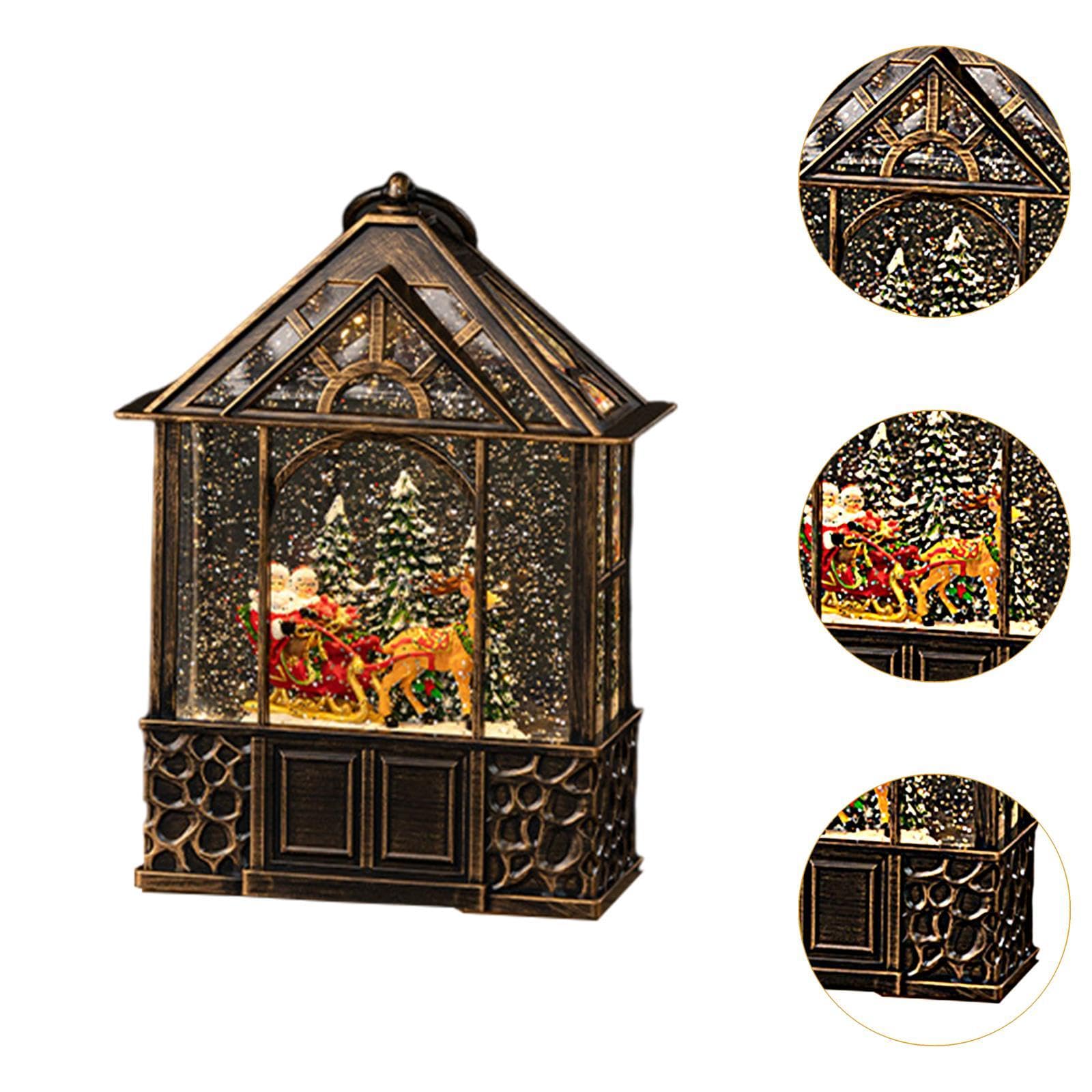 Carillon di Natale con Luci e Musica, Decorazione Portatile in Resina PC, 24.3cm (9.6 Pollici), Regalo per Compleanno e FESTIVITÀ