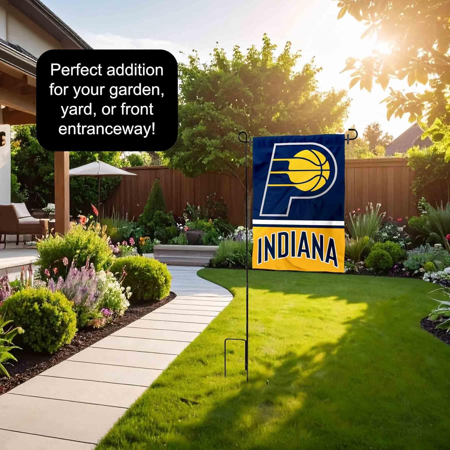 Indiana Pacers Garden Flag with Stand Holder - Image 4