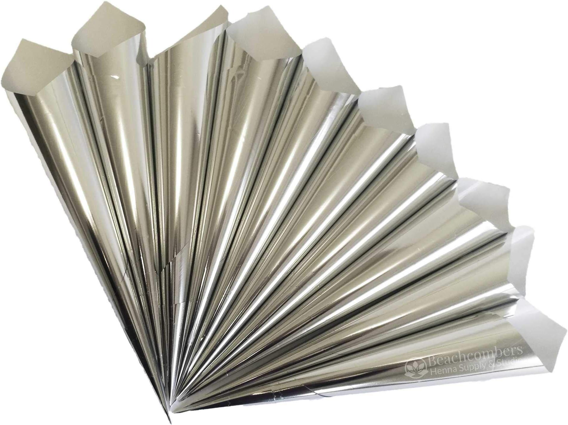 Empty Hand Rolled Mylar Cellophane Cones Applicator Dispenser for Henna Cake Decorating Art Craft 10 Pack