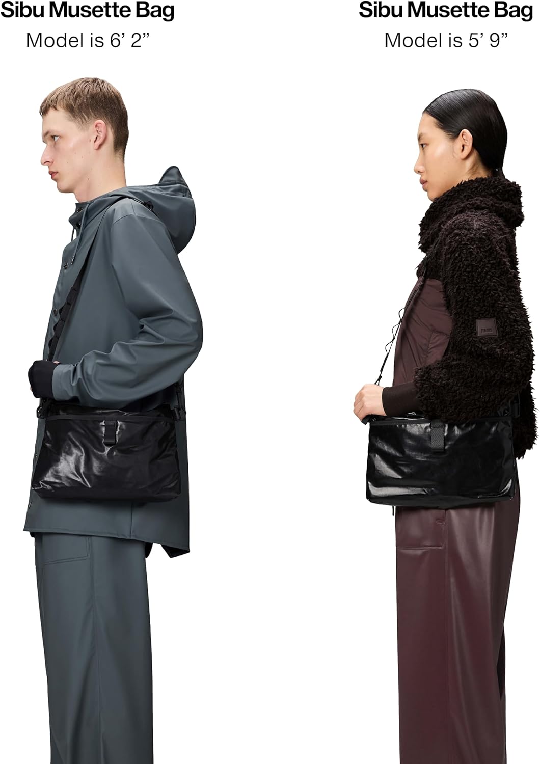 RAINS Sibu Musette Bag - Black Waterproof Unisex Crossbody Shoulder Bag for Men and Women with Coated Zip Closure for Travel or Everyday Use - 2 Year Warranty - Image 5