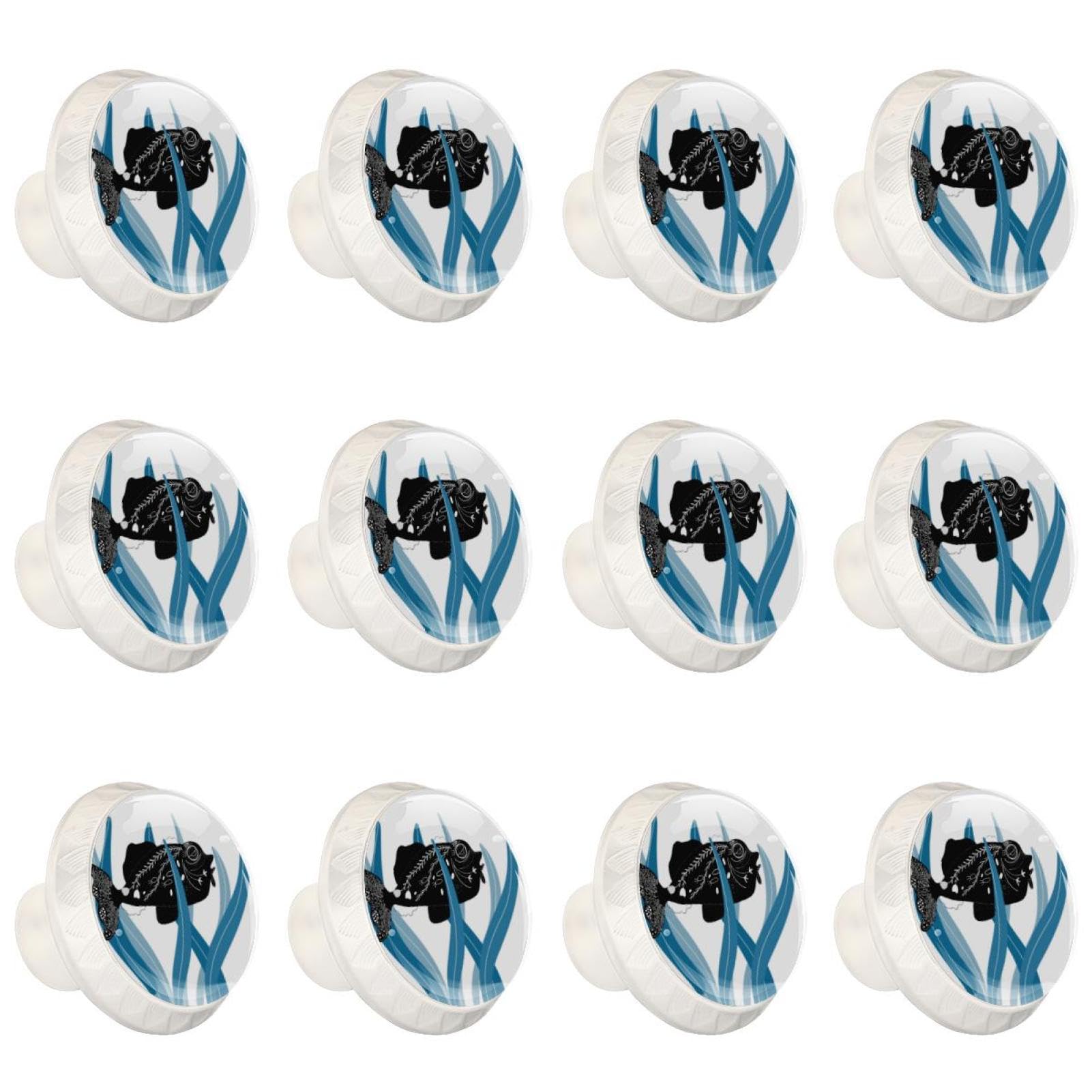 Boutons de tiroir en verre Fish Lot de 12 pour rénover vos vieux meubles de cuisine