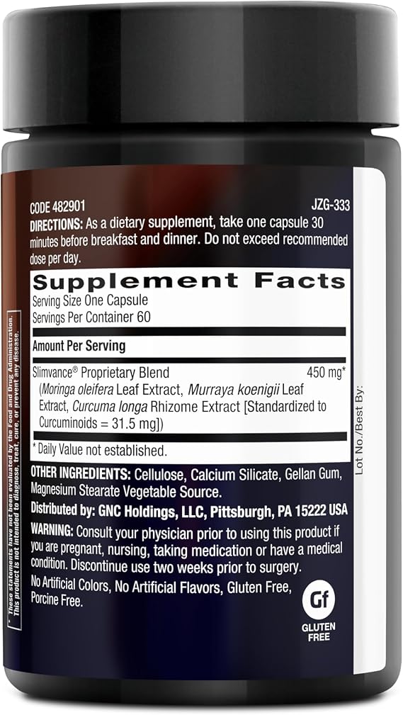 Slimvance Core Slimming Complex, Stimulant Free, 60 Capsules
