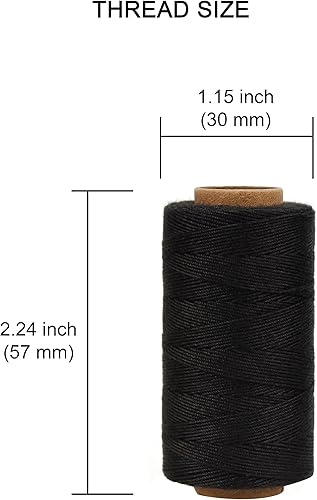 Miniatura 3 de Lusecarl Hilo de poliéster de 110 yardas cada carrete para extensiones de cabello, 3 rollos de hilos de coser para coser a mano, extensiones de Negro