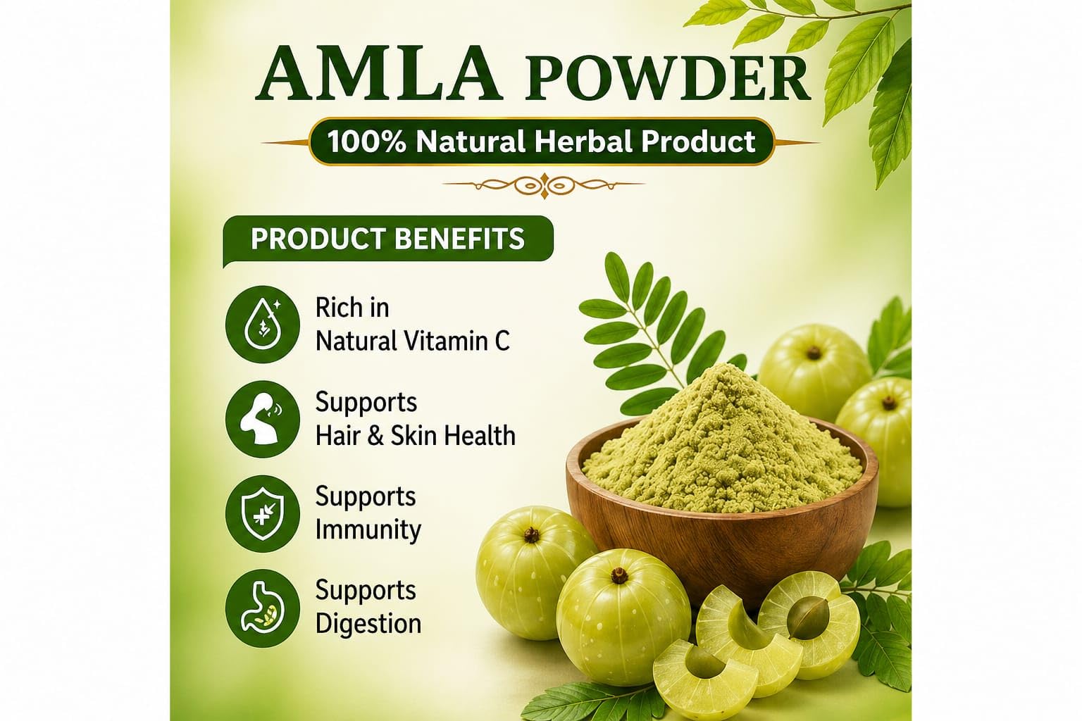 Amla Powder, 100% Natural Herbal, Rich in Vitamin C, Supports Hair, Skin and Immunity, 100 g — Amazon image 2