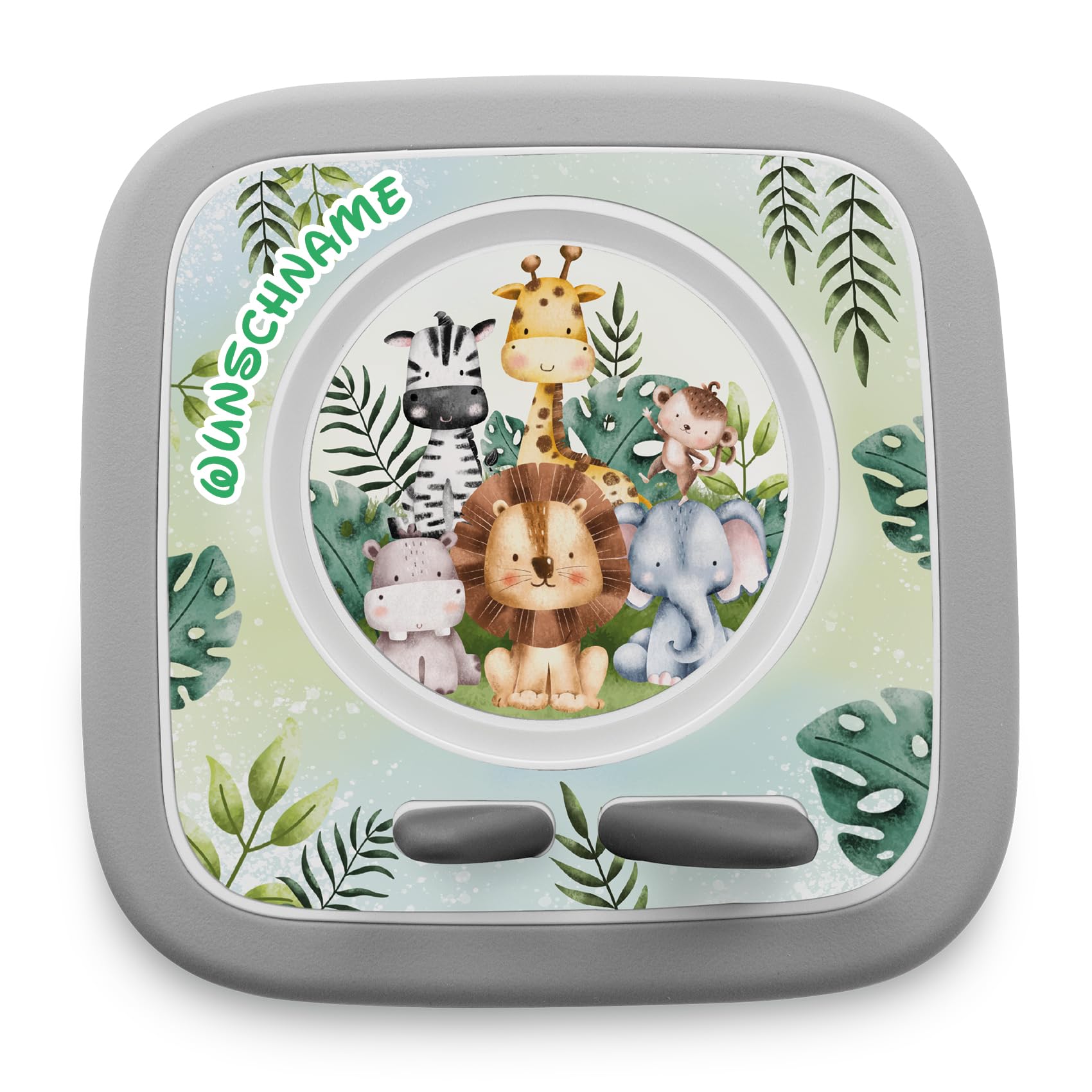 yabaduu Protective Film Compatible with Toniebox 2 Accessories Perfect Fit Self-Adhesive Protective Case with Anti-Scratch Design for Kids Y015 (54 Jungles, with Name) — image 1