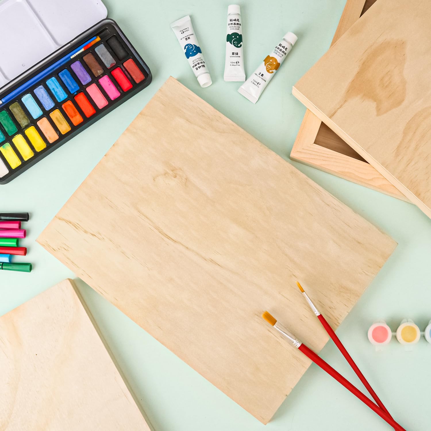6 Pack 9 x 12 Inch Unfinished Wood Panels, Wooden Panel Boards for Painting, Crafts, and Home Decor