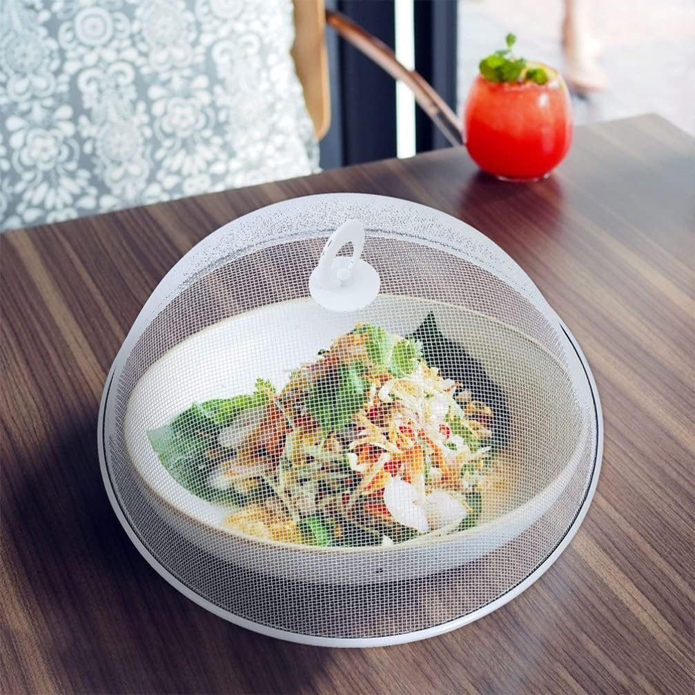 2pcs Metal Mesh Screen Food Cover Umbrella for Outdoors Indoor Mesh Food Tents Cover for Kitchen Dining Table and Picnic 13.77 Inch