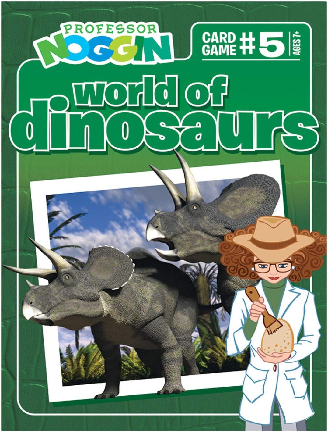 Outset Media Professor Noggin's World of Dinosaurs Trivia Card Game - an Educational Trivia Based Card Game for Kids - Trivia, True or False, and Multiple Choice - Ages 7+ - Contains 30 Trivia Cards