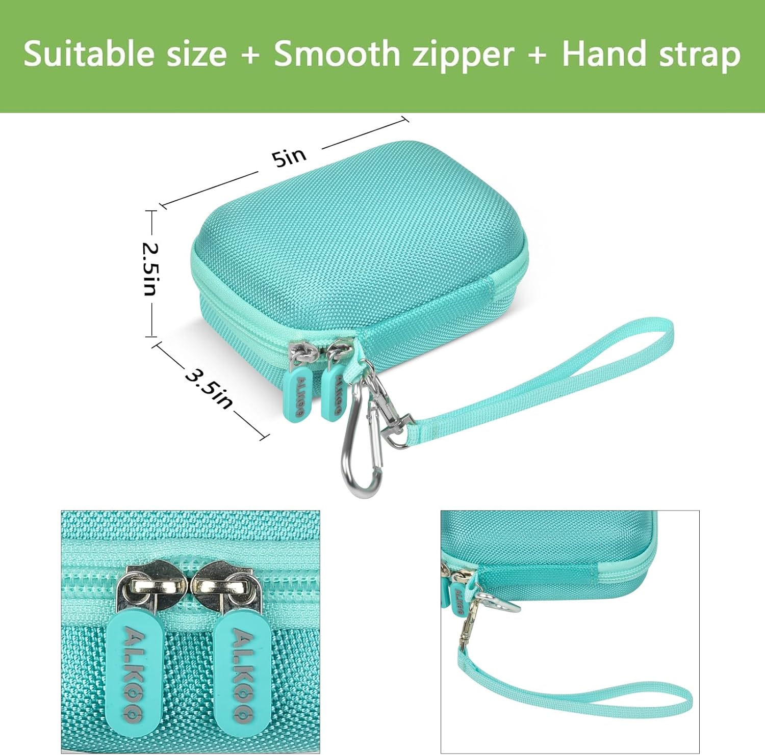 Carrying Case Compatible with JBL Go 4 - Portable Bluetooth Speaker Box Pro Sound, Also for Go 3/Go3 Eco/Go2 Waterproof Mini Wireless Speakers - Case Only (Mint) - Image 3