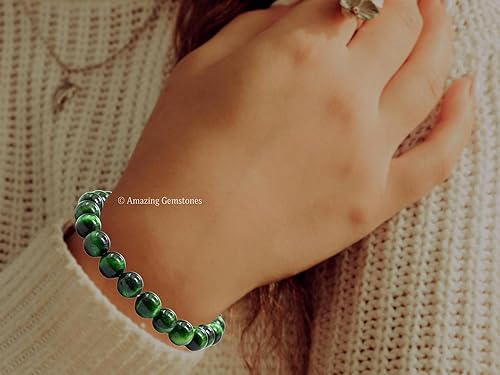 Miniatura 772 de Amazing Gemstone Pulsera de cristal para mujeres y hombres, pulsera de cristal curativo de protección, pulsera elástica con cuentas de piedras