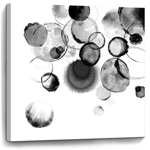 Bathroom Decor Wall Art Black and White Bubbles Prints Pictures