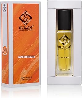 POUR HOMME PERFUME 25 ml. | HURAIM Brand | A Perfume refreshing with a Mediterranean citrus herbal freshness balanced by soft woods and musk. Long lasting with Heavy Projection