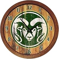 Vista 404 de The Fan-Brand NCAA Oklahoma Sooners: Faux Barrel Top Wall Clock Sports Team Bar Sign Décor - Home Man Cave, Party Decoration - Made On Demand