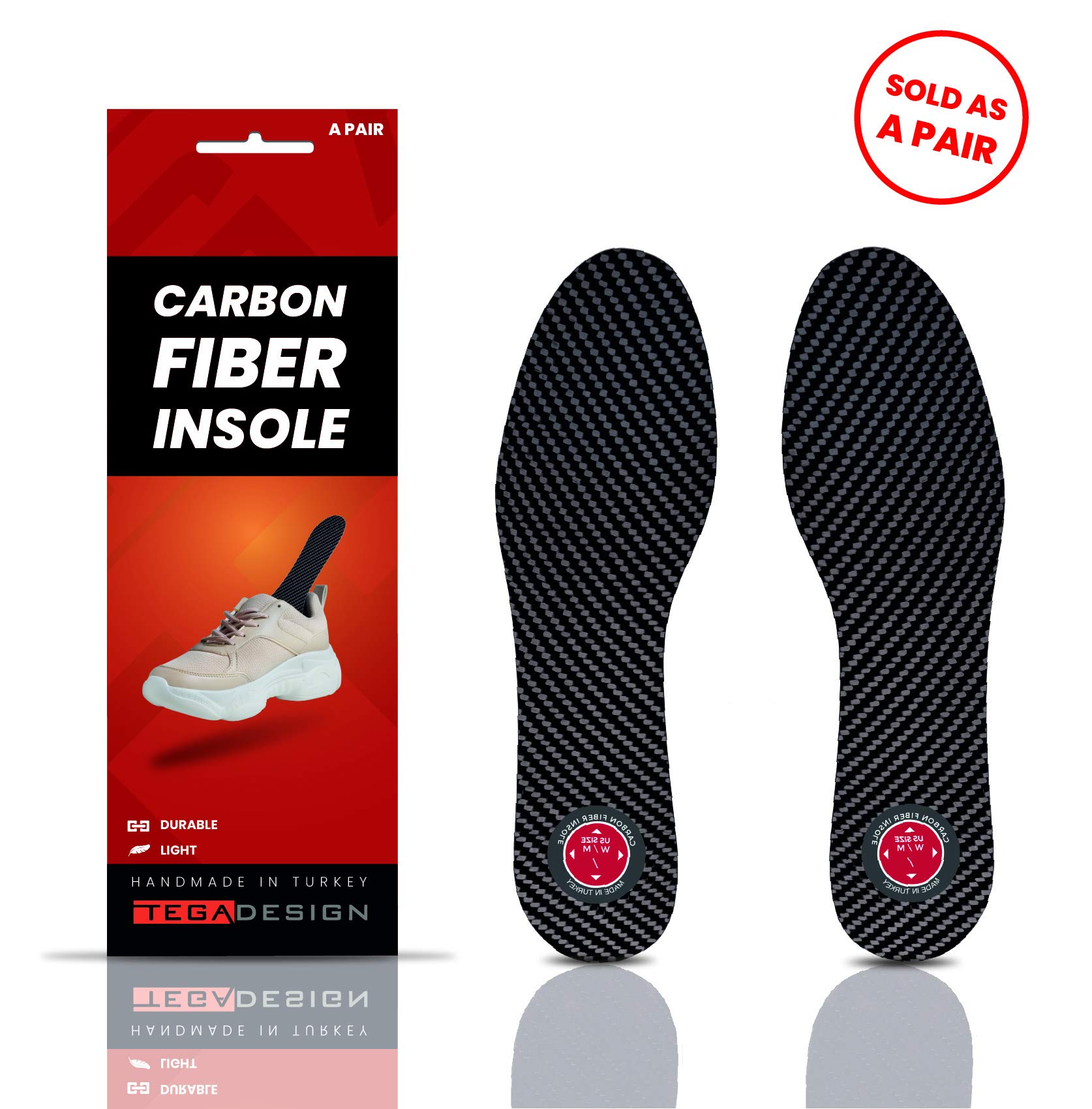 Buy TEGA Carbon Fiber Insole (1 Pair) for Turf Toe, Foot Fractures