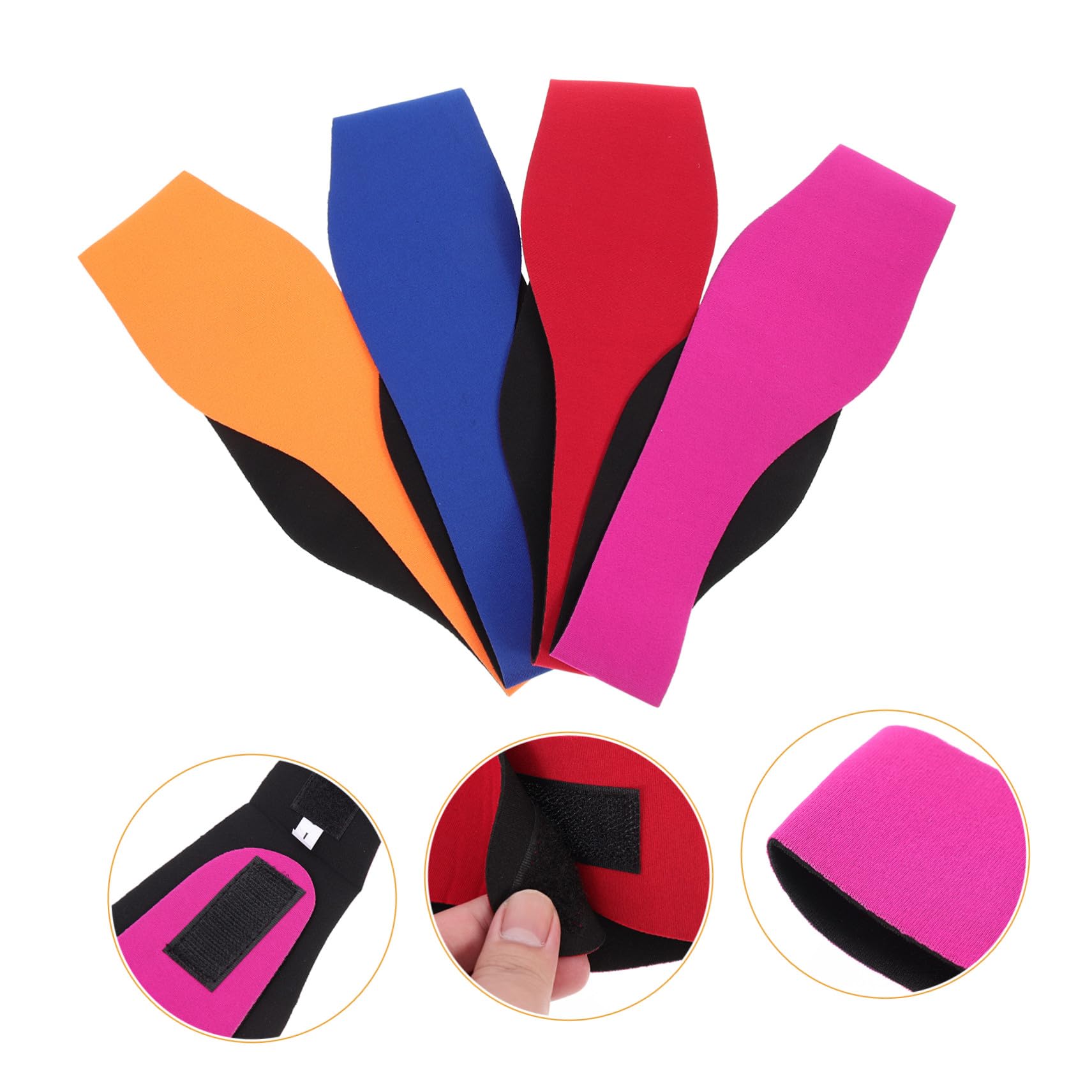 BESTonZON Banda Ajustable Para Natación Cubierta Para Oídos Y Transpirable Para Natación Baño Y Kayak Material Neopreno 4 Piezas X 4
