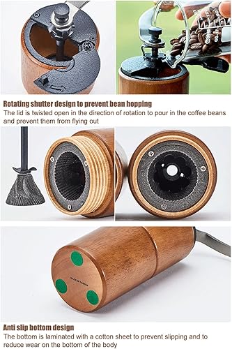 Miniatura 2 de Molinillo de café manual, resistencia al deslizamiento, ahorra esfuerzo, mango ergonómico, grueso, color oscuro, molinillo de café de mano para el