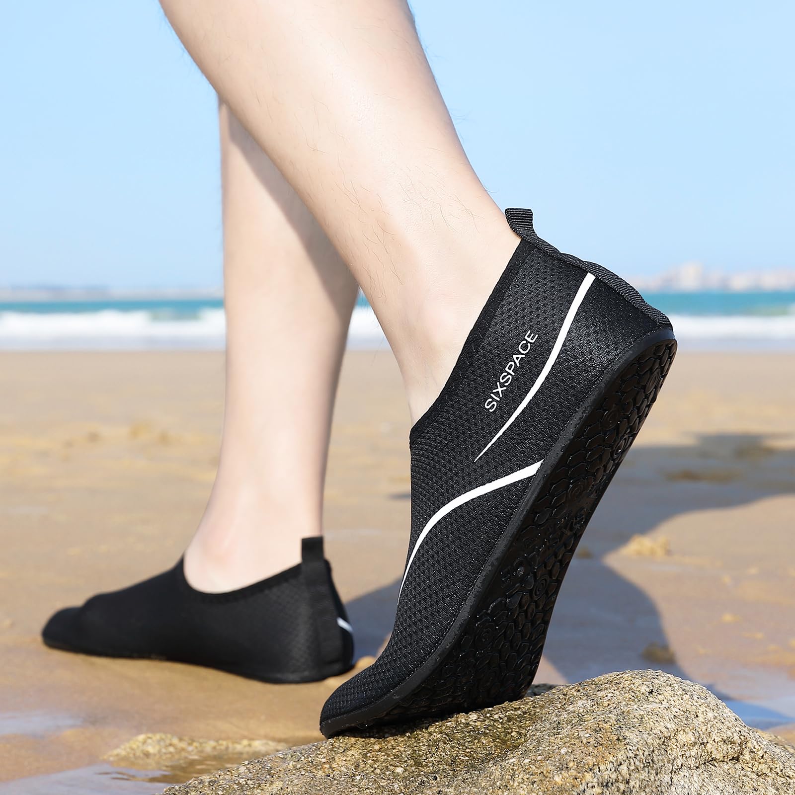 Sixspace Badeschuhe Wasserschuhe Strandschuhe Schnell Trocknend Schwimmschuhe Breathable Aquaschuhe Surfschuhe für Herren Damen Gr.34-47 - 3