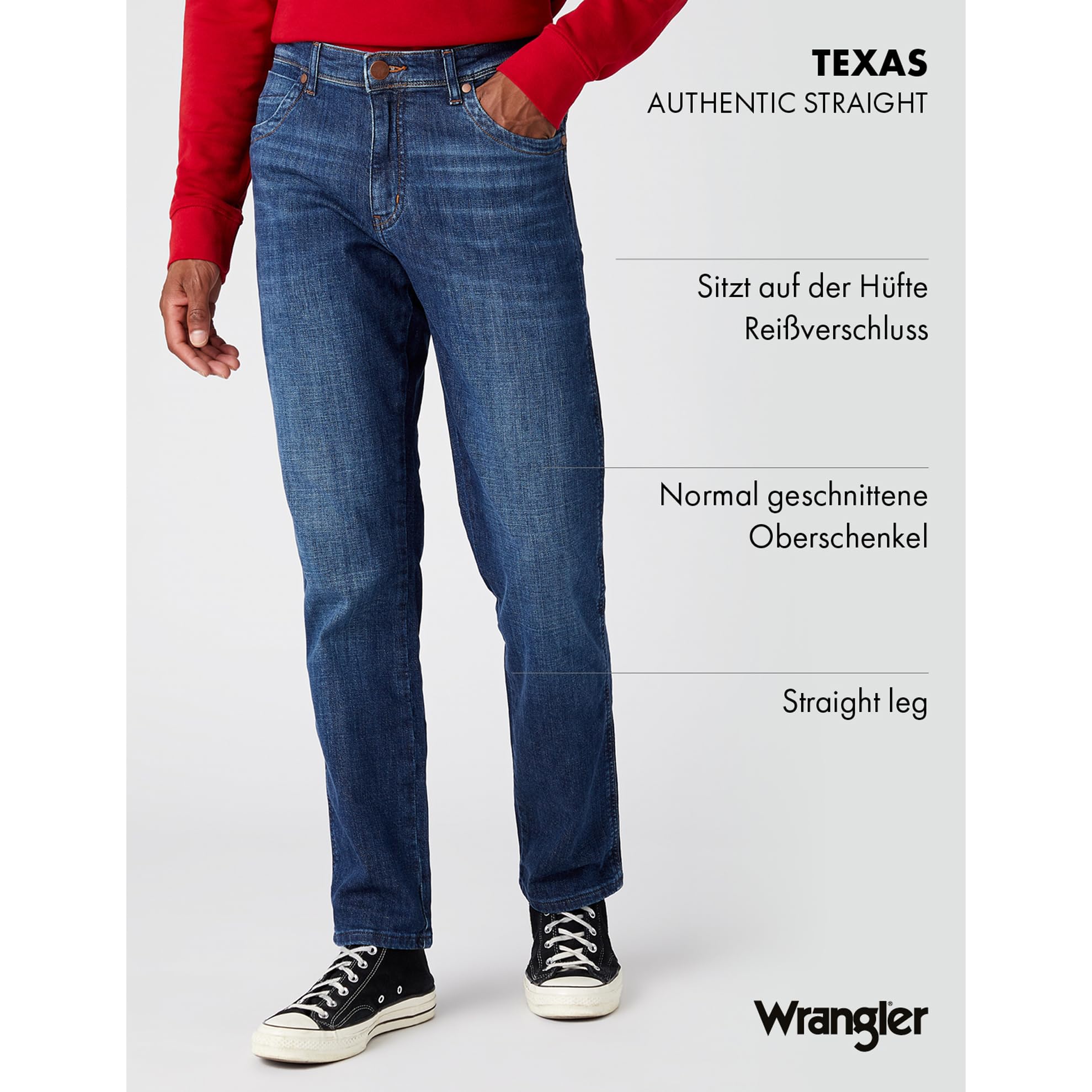 Wrangler - Jeans Herren - Authentic Straight Fit - Texas - Night Break – Bild 4