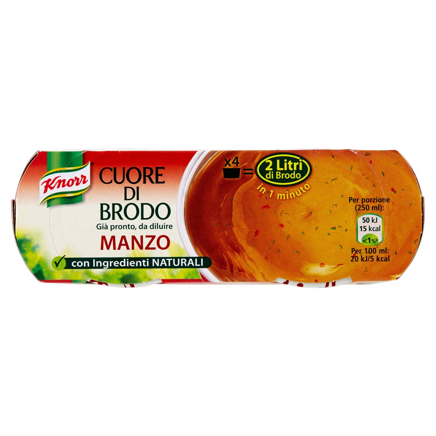 Knorr - Cuore Di Brodo, Manzo, Gia' Pronto, Da Diluire - 112 G 4 Vaschette