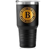 the Man the Myth the Legend Mug with Initials, Monogrammed Stainless Steel Travel Tumbler for Men, Funny Personalized Coffee Cup, Custom Beer Glass, Unique Birthday Christmas Gifts for Him, 30 oz, B