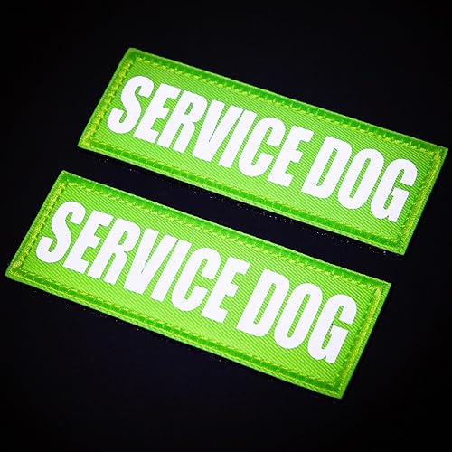 Harsgs 2 parches reflectantes para entrenamiento, parches reflectantes para perro, cierre de gancho y bucle para collar de arnés de chaleco de perro.