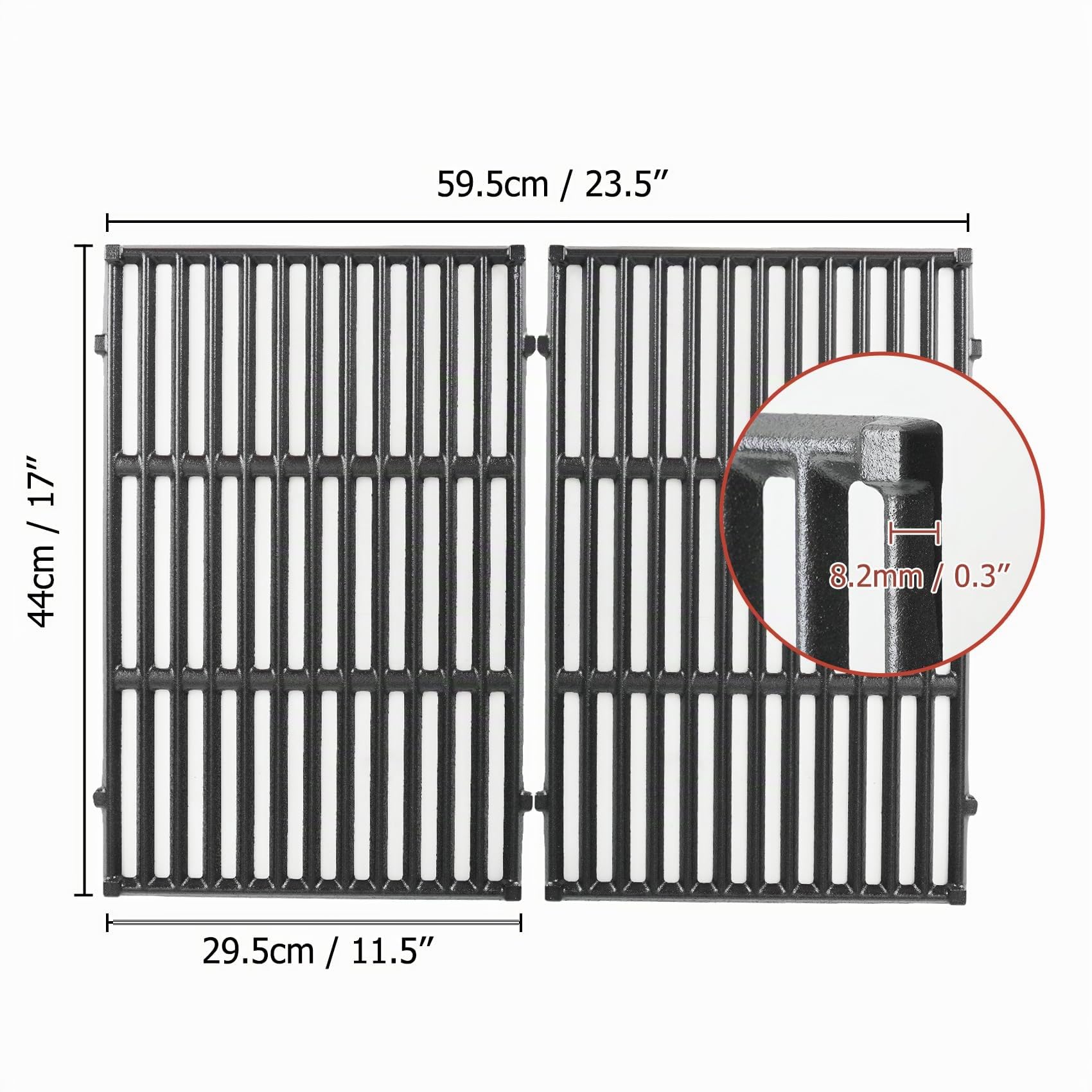 Onlyfire Parrilla de Hierro Fundido para Barbacoas de Gas Weber Spirit 300 Series(2007-2017), Rejilla Grill para Spirit E/S 310, 320, 330, Spirit 700, Genesis Silver B/C, Recambio para Weber 7638/7639