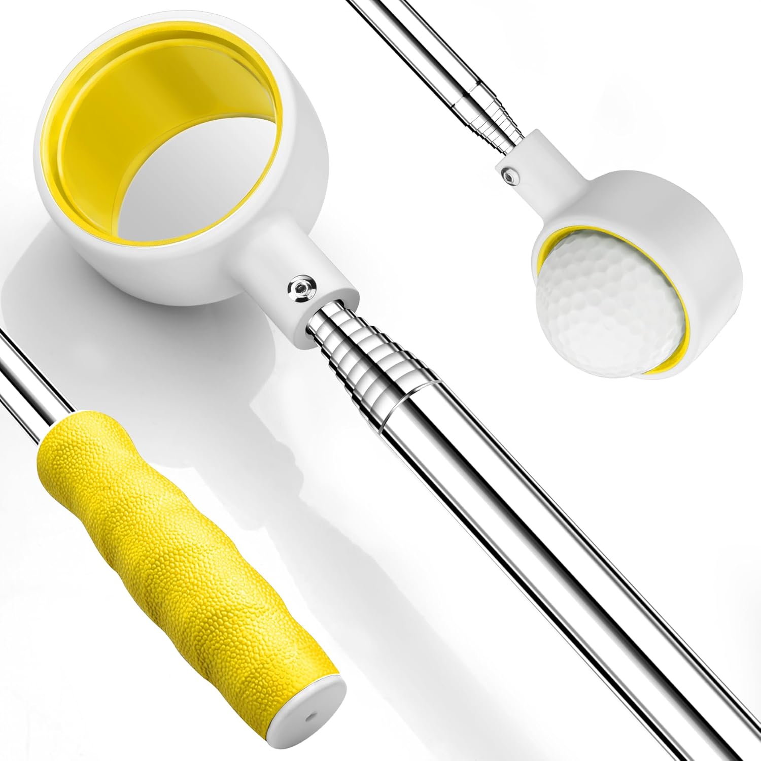 prowithlin Golf Ball Retriever, Golf Ball Retriever Telescopic, Ball Retriever Tool Golf with Rubber Loop, Non-Rust Golf Ball Retriever for Water, Excellent Golf Accessories Golf Gift for Men
