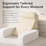 ENITYA Reading Pillow for Sitting in Bed Adult, Back Pillow for Bed Sitting up, Backrest Cushion, Lounging/Reading/Gaming/Resting/Watching TV, Bedrest, Couch or Floor, Medium 19"(Grey) | Back Pillow for Bed Sitting Up/Watching TV/Nursing/Recovery/Gam