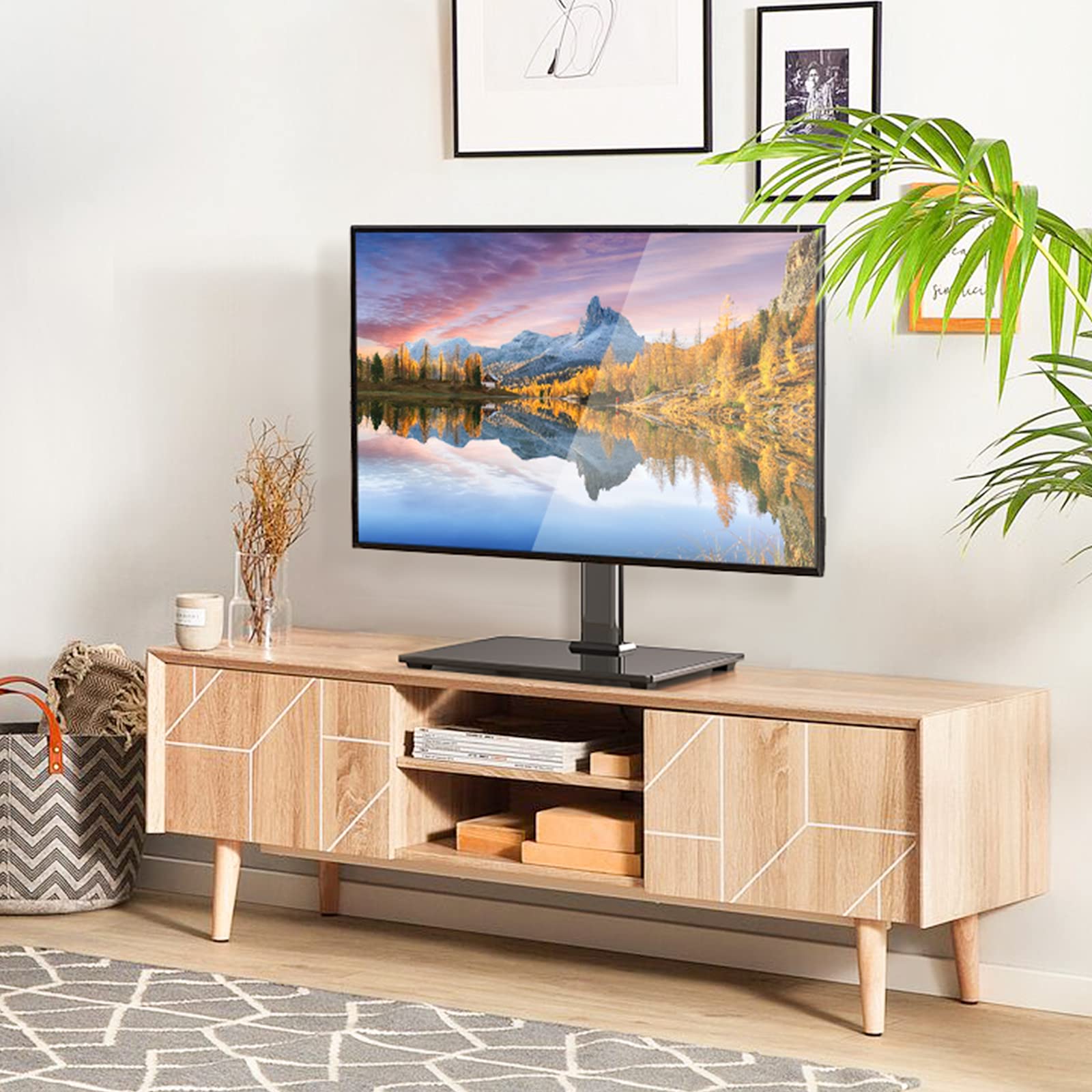 Perlegear Universal Table Top Pedestal TV Stand for 26"55" LED Plasma