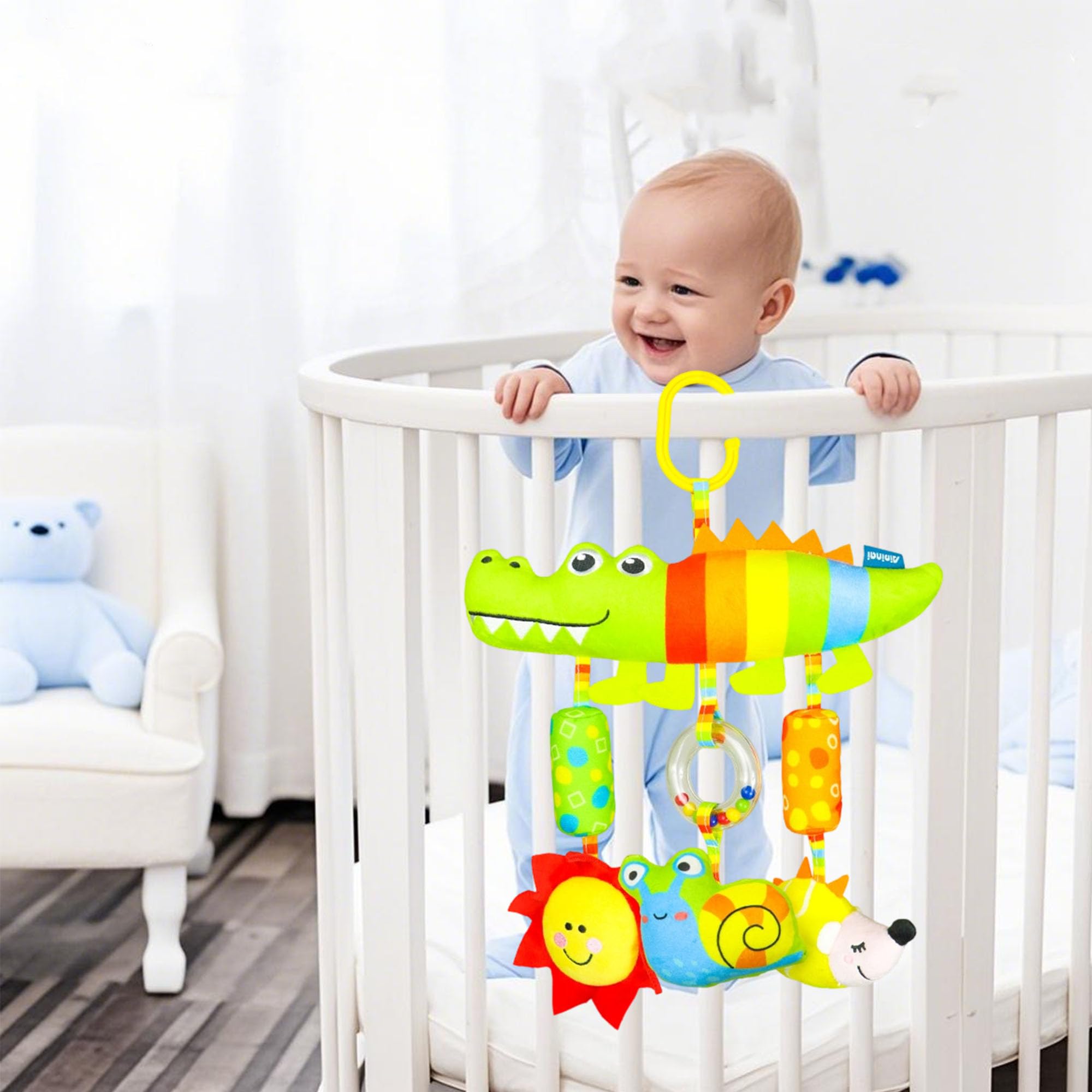 Jouet de Siège de Voiture pour Bébé, Jouet de Poussette, Fournitures Double Face dans la Voiture, Sensoriel pour Bébé, pour les Tout-petits de plus de 6 Mois (Le renard)