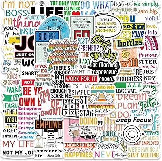 Entrepreneur Quotes Stickers |50Pcs Enterpriser Quotes Waterproof Vinyl Decals for Water Bottles Laptop Luggage Cup Computer Mobile Phone Skateboard