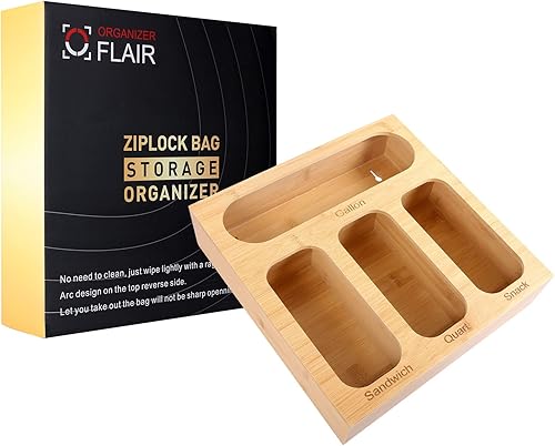 Organizer Flair Organizador de bolsas Ziplock - Organizador de bolsas de plástico - Organizador de bolsas - Organizador de bolsas Ziplock -