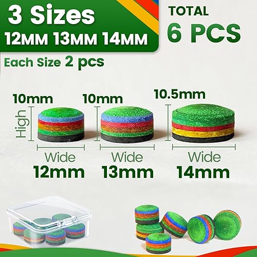 Miniatura 3 de Puntas para taco de billar - Kit de reparación y reemplazo de puntas para palo de taco de billar con caja de almacenamiento para puntas de palo de