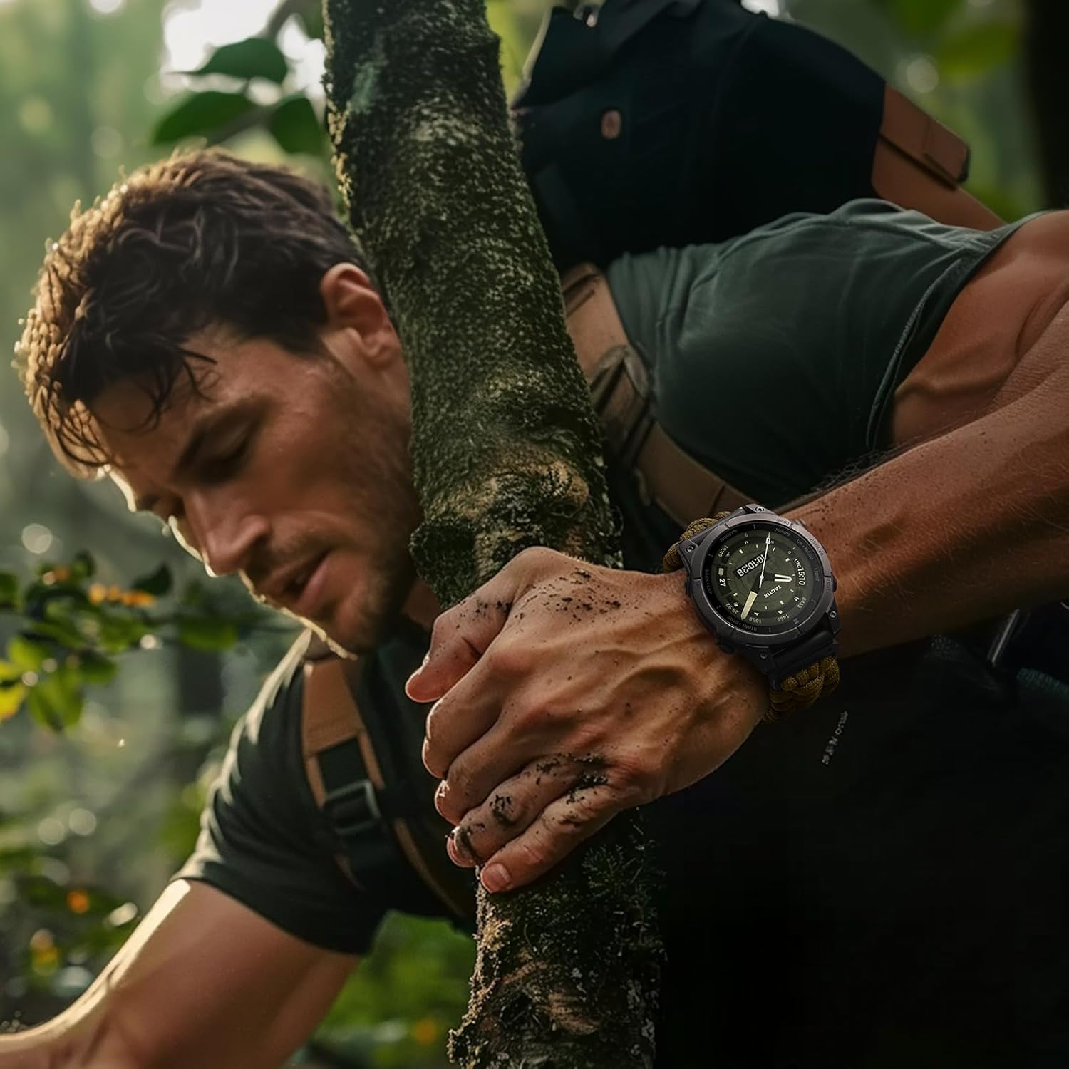 Bandletic Compatible with Garmin Fenix 6X Band - Survival Paracord Woven Easy-Fit 26mm Watch Band for Fenix 8 51mm/7X/7X Pro/6X Pro/5X/5X Plus/3/3 HR/Instinct 3 50mm/2X/Tactix/Enduro/Epix Pro 51mm - Image 9