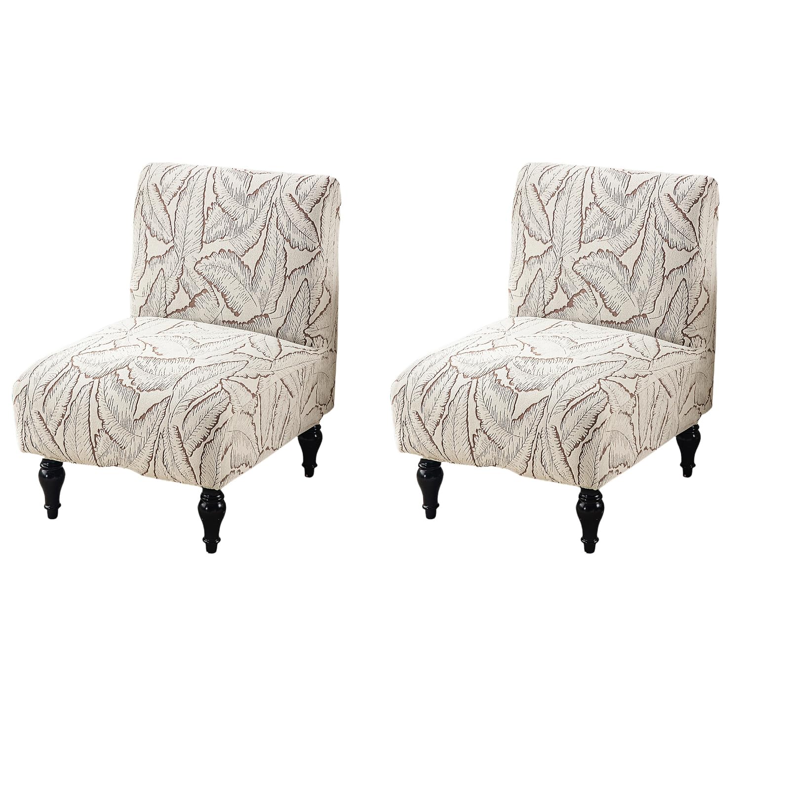 BSYMDH 2PCS Armless Accent Chair Cover Printed Soft Armless Chair Slipcovers Armless Chair Slipcover Printed Armless Chair Covers for Living Dining Room Hotel,14