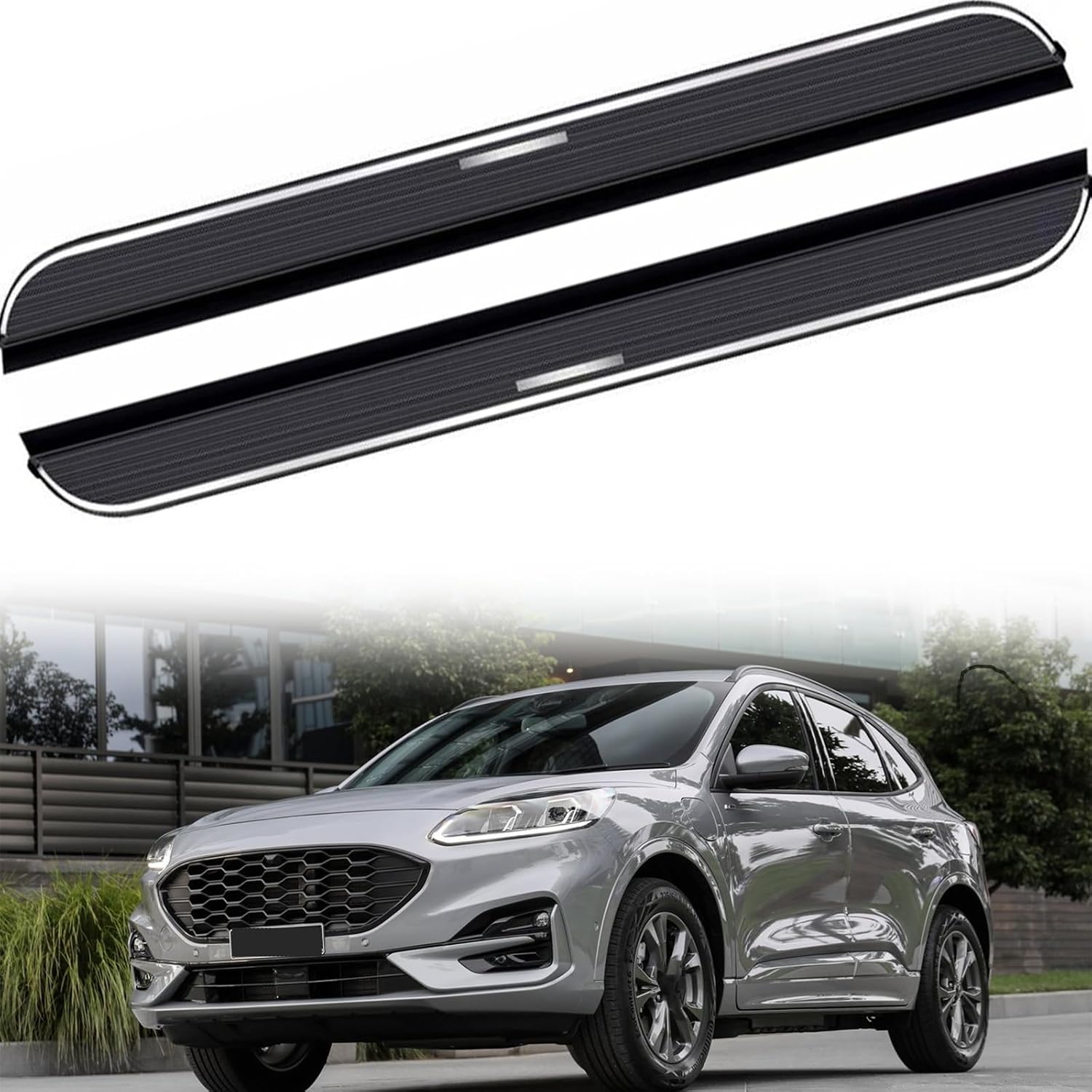 2 PCS Running Boards Fits for All New F Escape 2020 2021 2022 Black Nerf Bar Side Steps