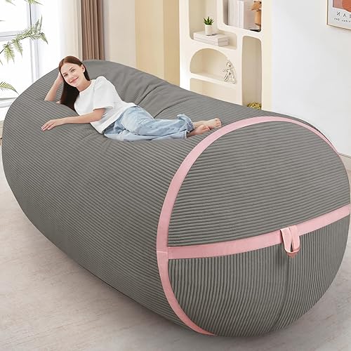 Miniatura 292 de HABUTWAY Puf gigante de 2 pies para adultos, con relleno de espuma viscoelástica, puf grande con funda de terciopelo holandés extraíble para sala de