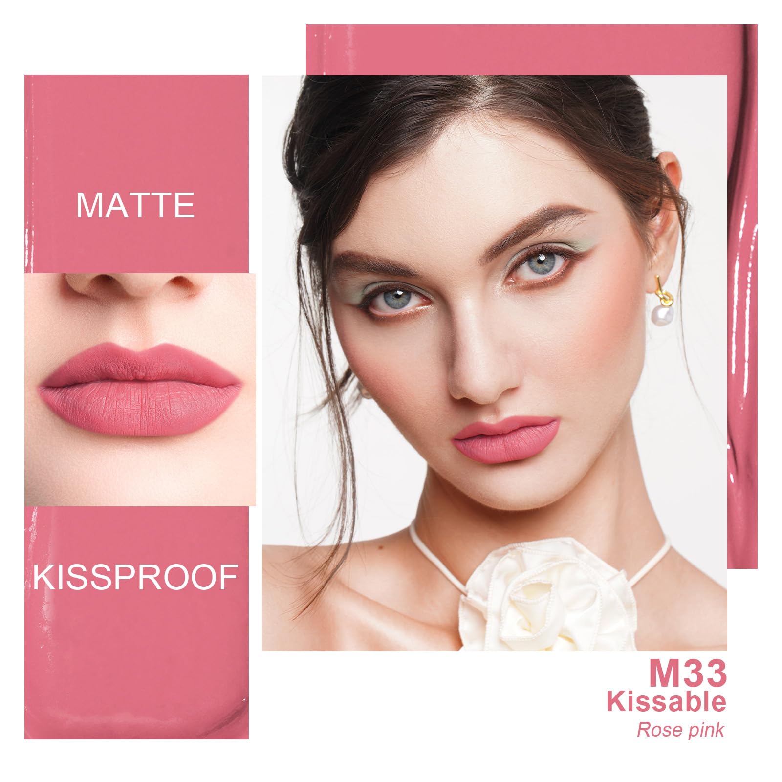 Oulac Matte Pink Lipstick for Women Pink Liquid Lipstick Long Lasting Lip Stain, Creamy High Impact Lipcolour - Image 2