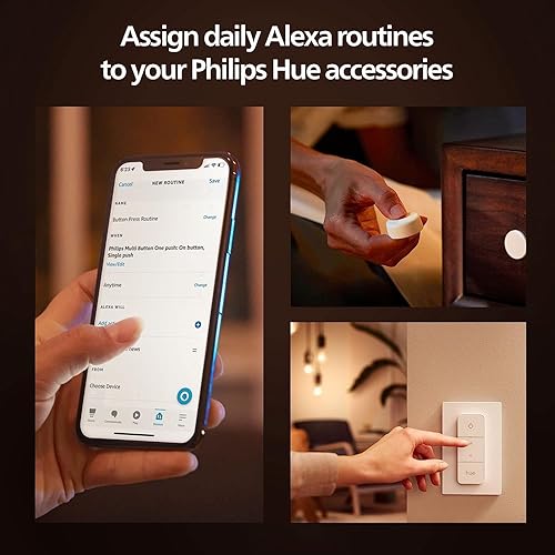 Miniatura 5 de Kit de inicio de luz inteligente Philips Hue - Incluye (1) puente, (1) interruptor de atenuación y (2) bombillas LED A19 - Luz de ambiente blanco y