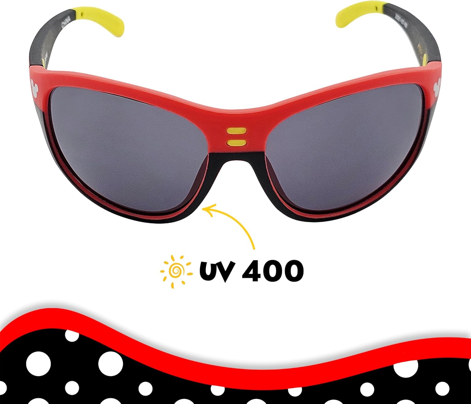 ARKAID Mickey Mouse Child Sunglasses | Officially Licensed Disney Sports Wrap | UV 400 | One Size Fits Most Kids