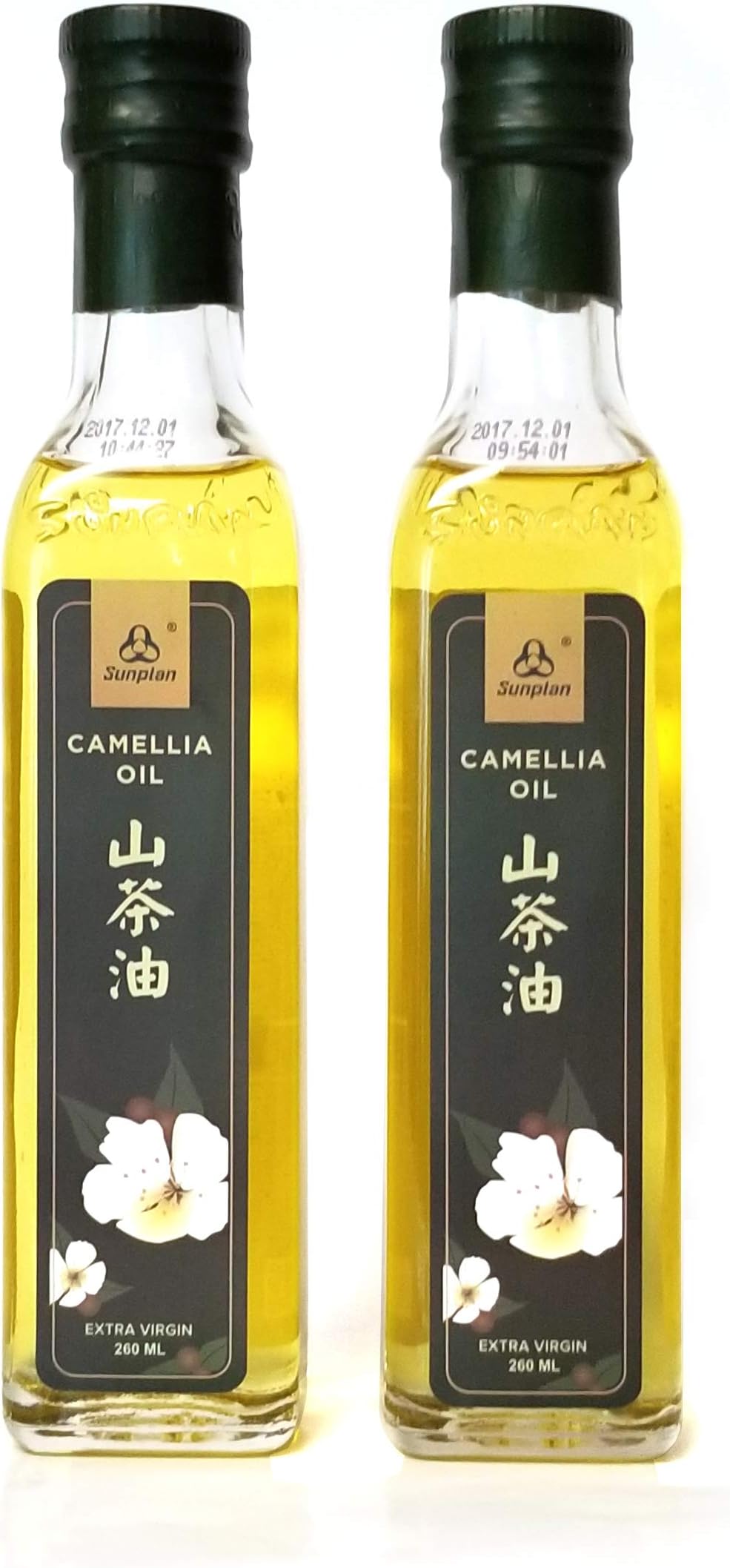 Sunplan Camellia Tea Seed Oil All Natural Extra Virgin Cold Pressed Cooking Oil 2 Bottles (260ml) Value Pack