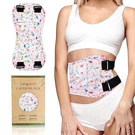 Langsprit Castor Oil Pack Wrap,Organic Cotton Castor Oil Packs for Liver DetoxButterfly L