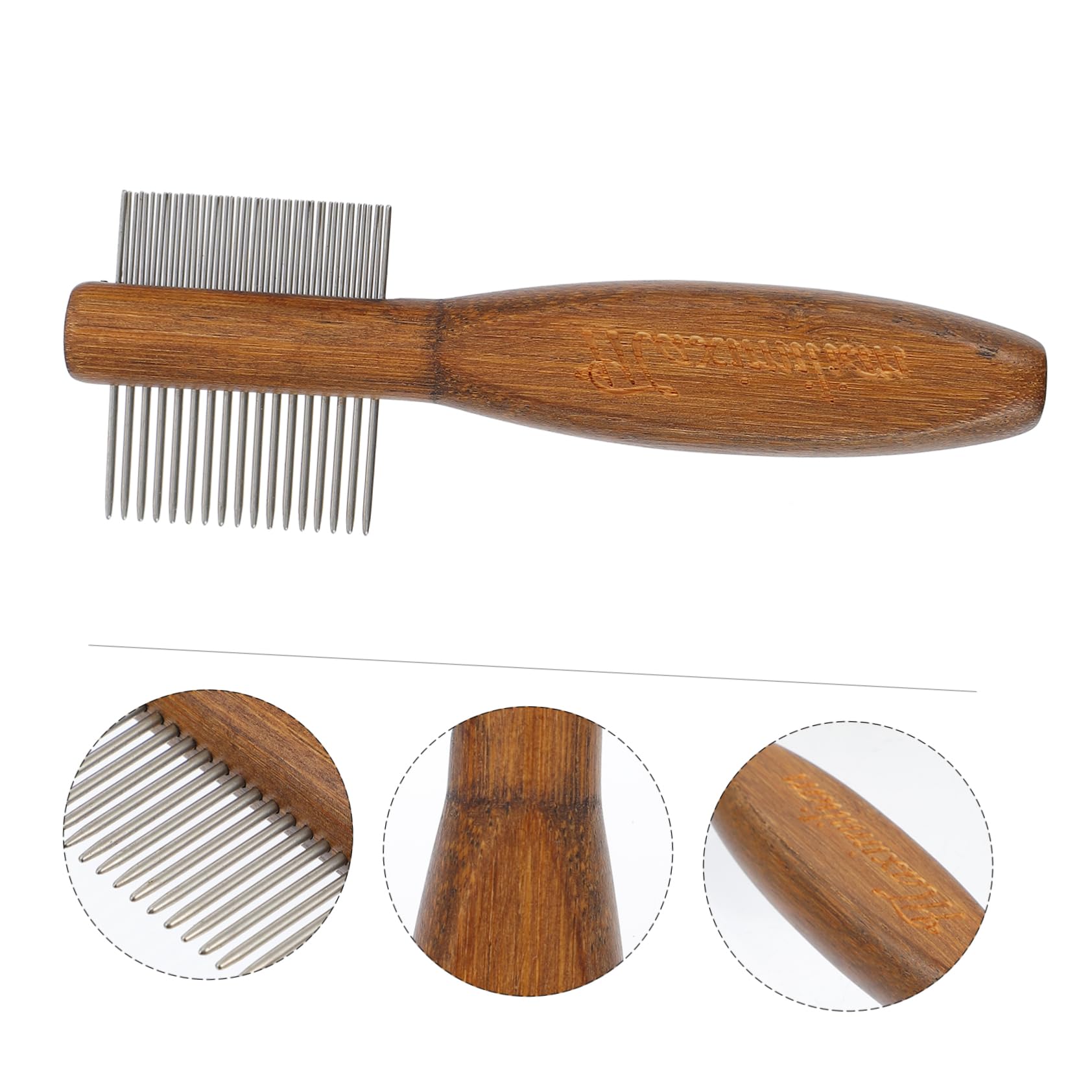 Happyyami 3piezas Peine De Mascotas Para Perros y Gatos Cepillo Deshedding De Doble Mango Ergonómico Herramienta De Cuidado y Limpieza Para Eliminar Pelo Muerto y Flotante