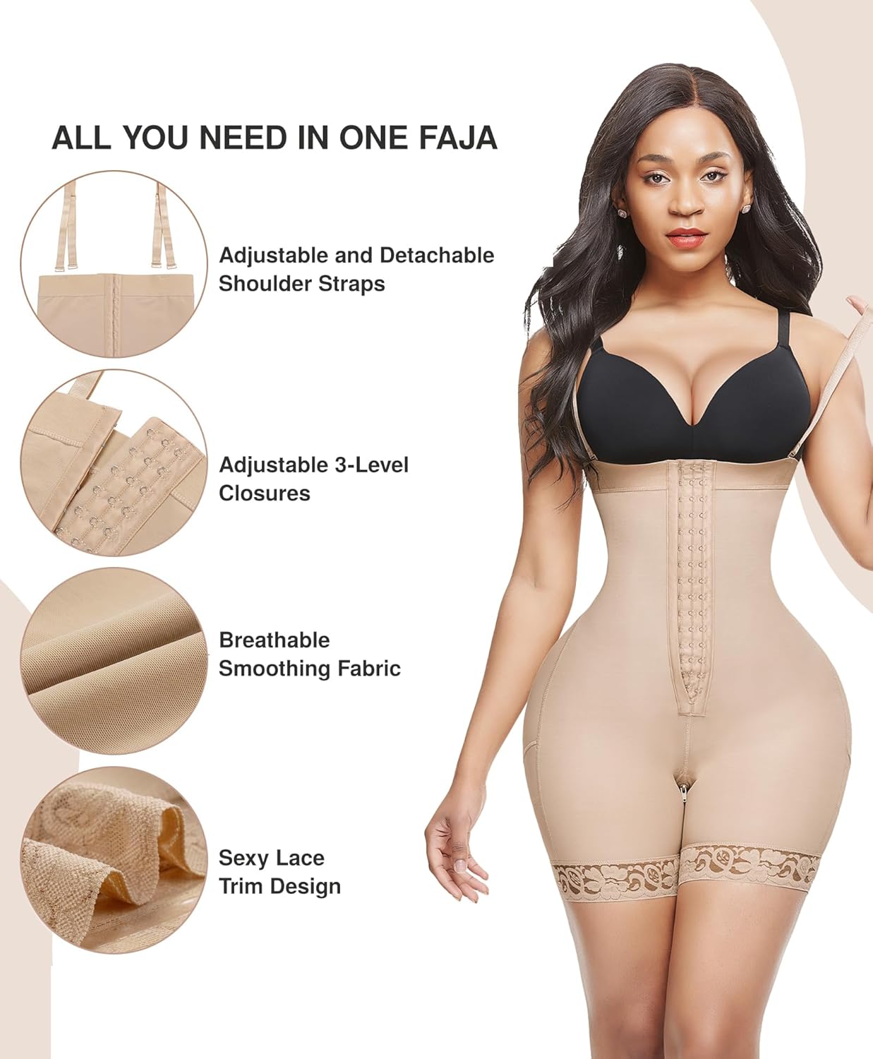 Lover-Beauty Fajas Colombianas Shapewear for Women Tummy Control Postpartum Body Shaper Butt Lifter Bodysuit