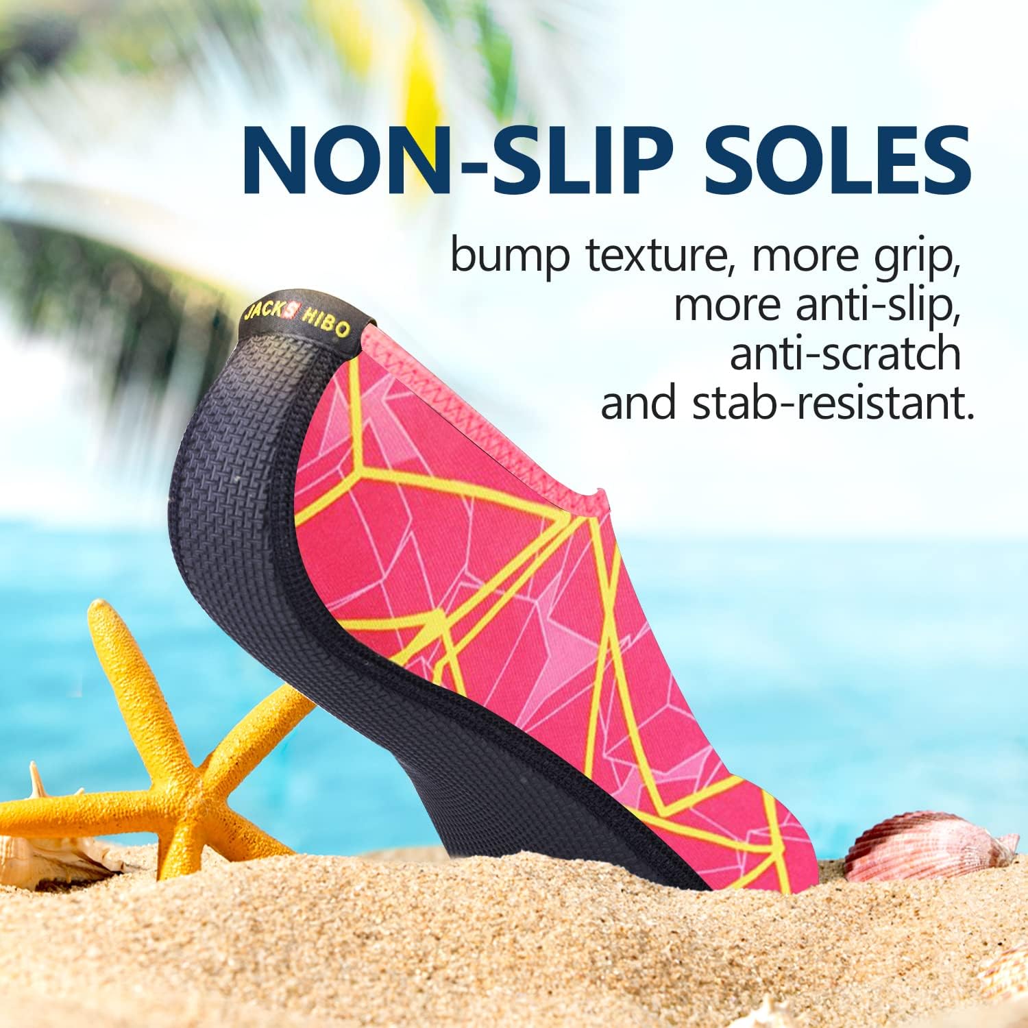 JACKSHIBO Water Shoes for Women Men Swim Shoes Water Socks for Cruise Essentials Swimming Aqua Beach Pool Yoga Surf - Image 2