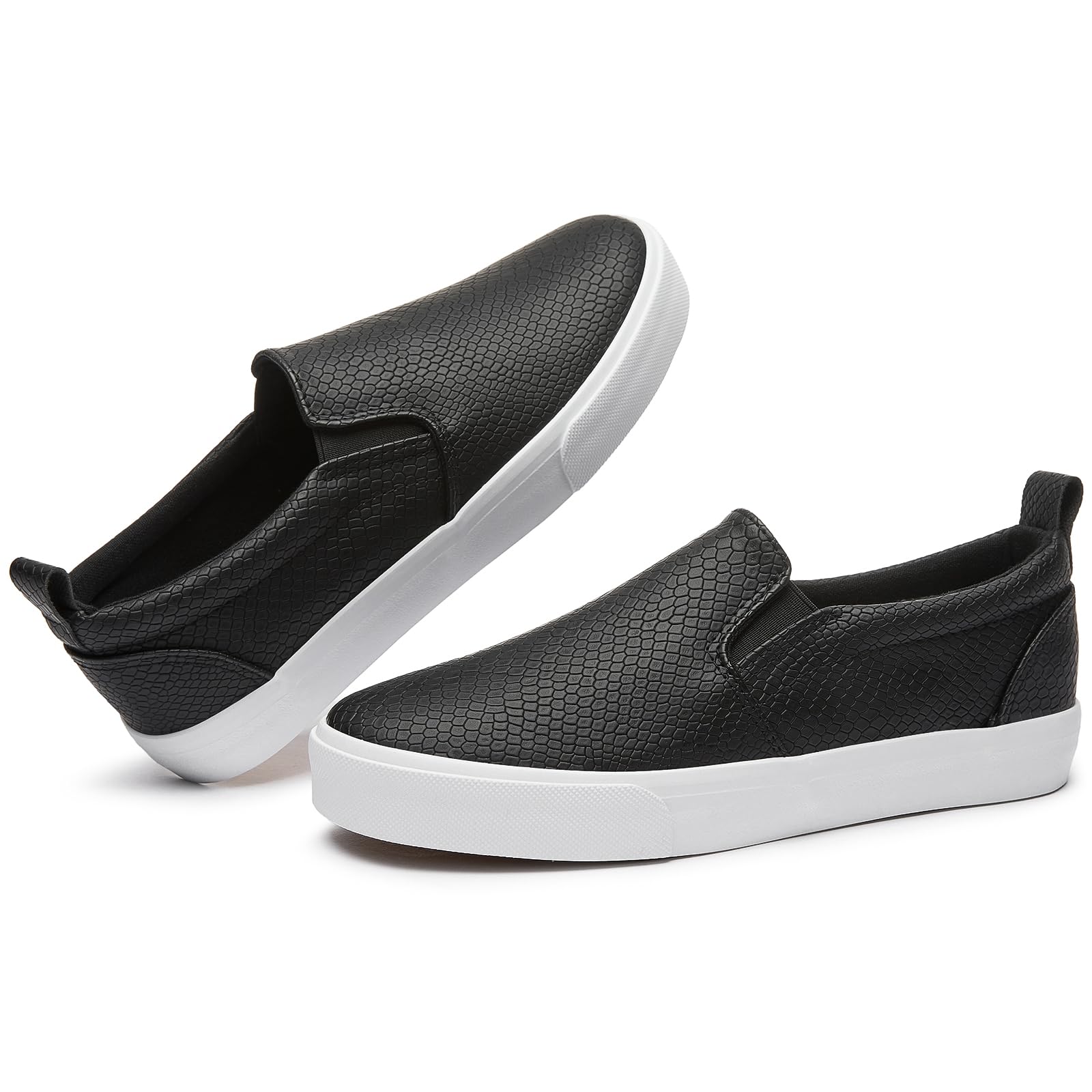 tuopin Womens Synthetic Leather Slip On Shoes,Padded Collar Slip on Sneakers for Women,Casual Loafers Walking Shoes-picture-42