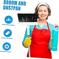 Vista 9 de Recogedor de escoba de mango largo, bandeja de pie de acero inoxidable, contenedor vertical reutilizable, herramientas de limpieza para el hogar