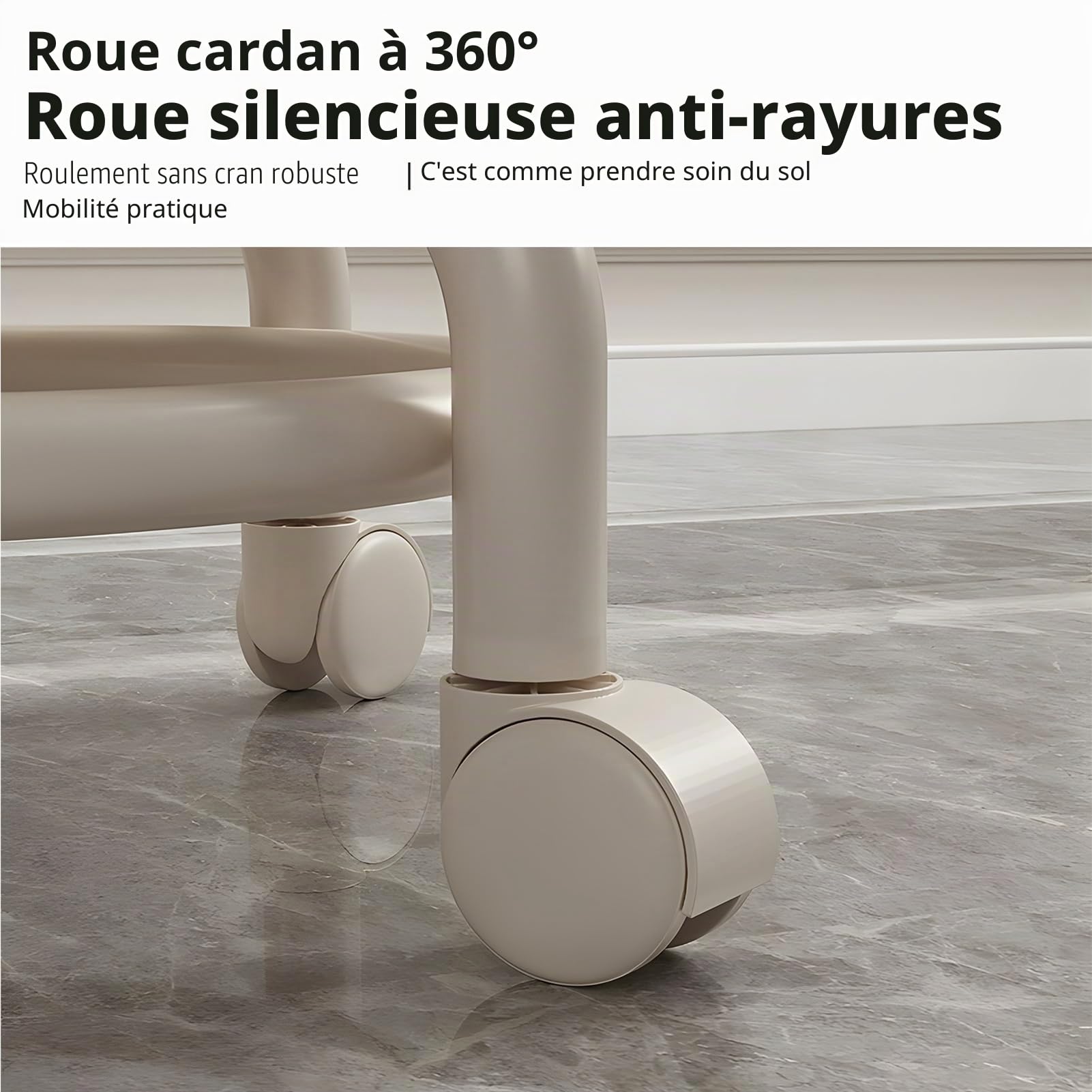 ZJchao Tabourets Bas à roulettes Universels Pivotants à 360° en Cuir, Siège Rond à roulettes, pour la Maison, Le Bureau, Le Garage, L'atelier, Le Fitness (Black)